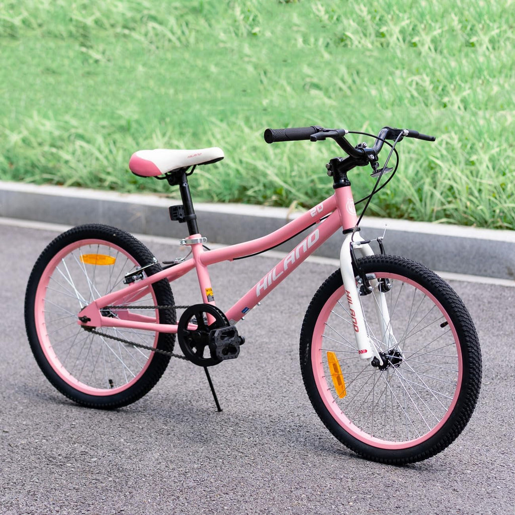 HILAND 20 Inch Kids' Bicycles Mountain Bike for Boys, Girls 5+ Years Old, Single Speed Kids Bicycles with Dual Handbrakes, Child Bike | Kids Bicycles