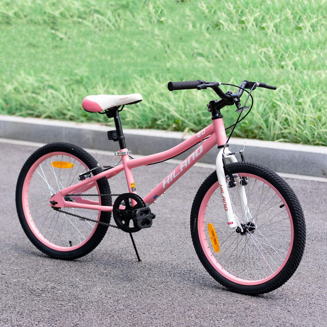 HILAND 20 Inch Kids' Bicycles Mountain Bike for Boys, Girls 5+ Years Old, Single Speed Kids Bicycles with Dual Handbrakes, Child Bike | Kids Bicycles
