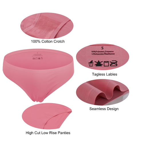 10 Pack Seamless Underwears for Women No Show Bikini Panties Invisibles Briefs Soft Stretch Hipster Underwear XS-XL