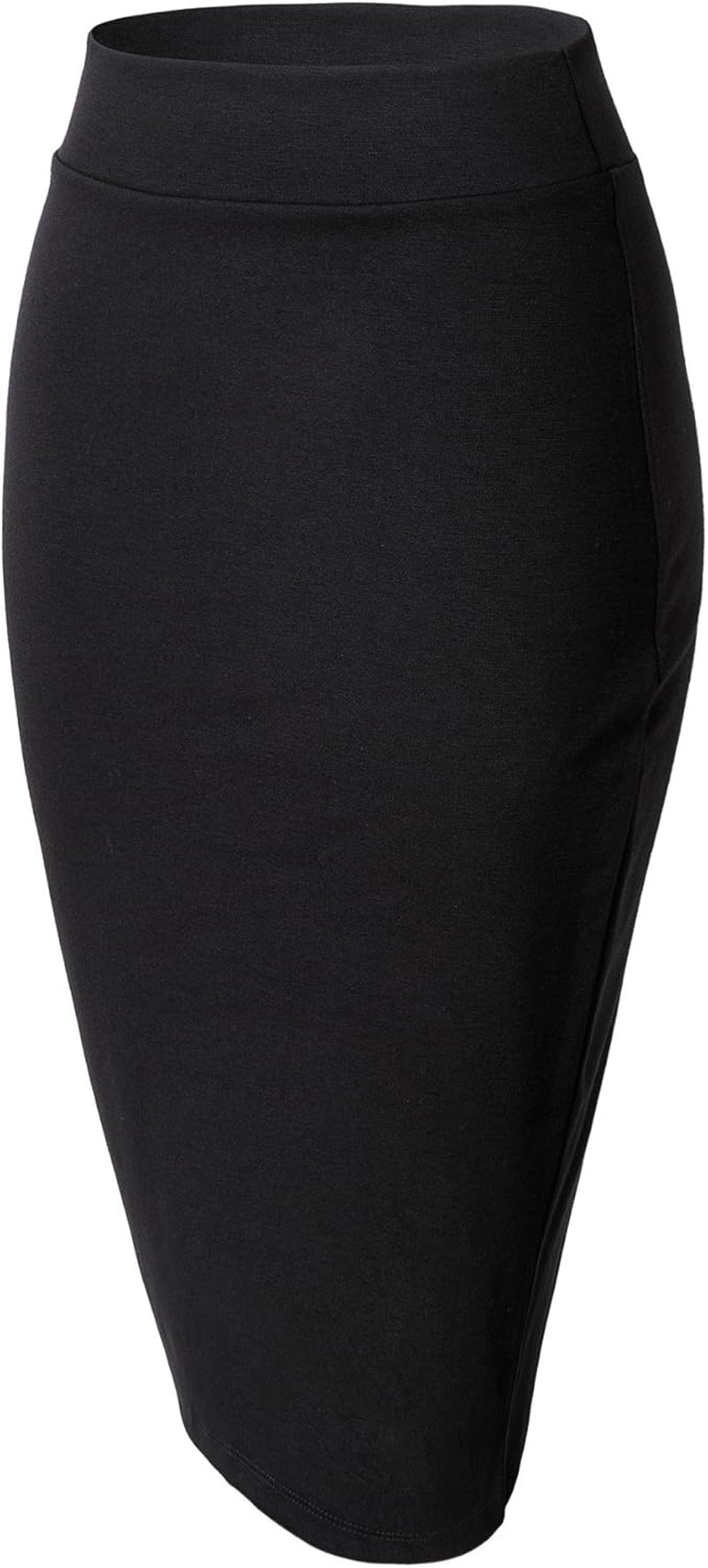 Elevate Your Style with Our Women's Elastic Waist Stretch Bodycon Midi Pencil Skirt