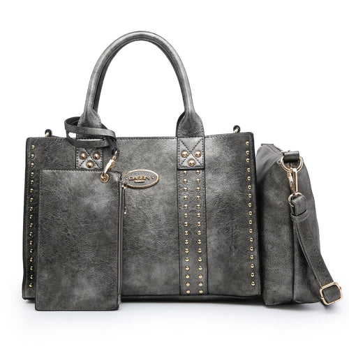 Chic 3-Piece Women's Faux Leather Tote Bag Set - Stylish Work Handbag with Detachable Organizer and Wristlet