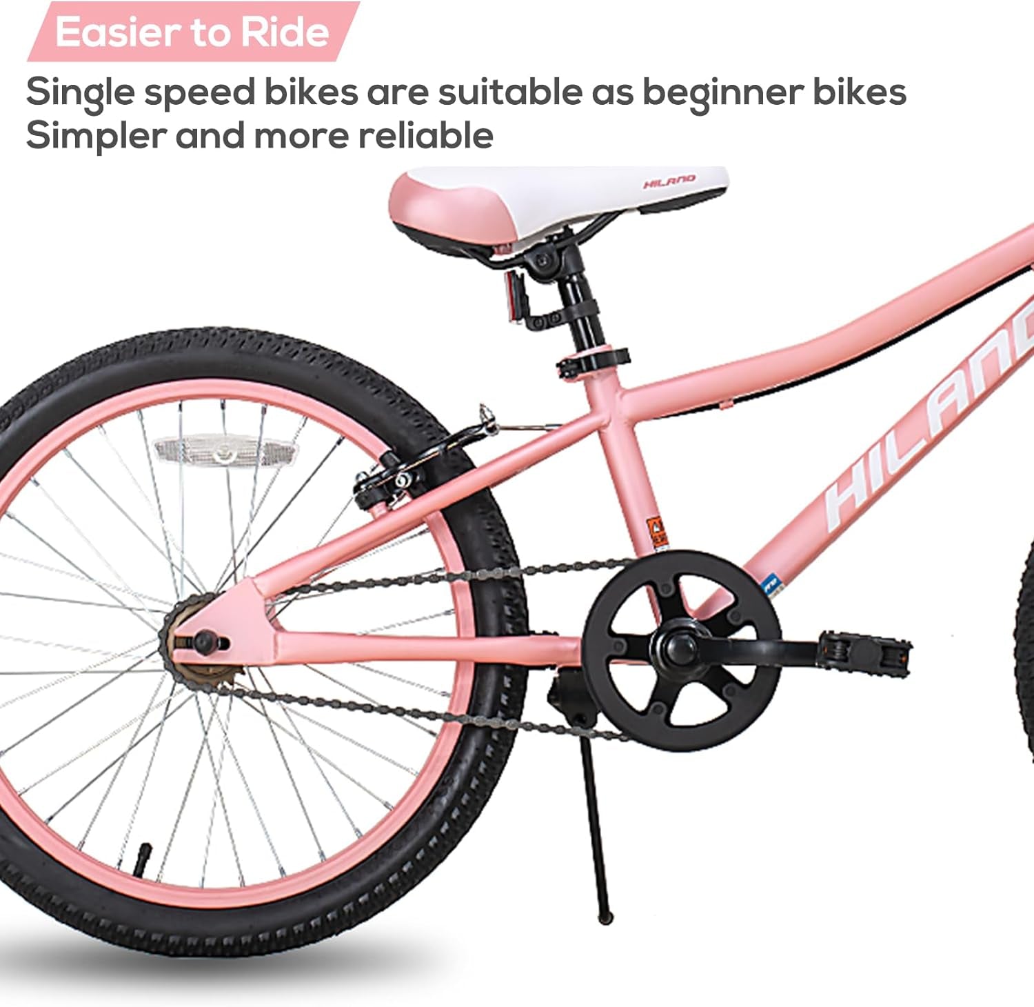 HILAND 20 Inch Kids' Bicycles Mountain Bike for Boys, Girls 5+ Years Old, Single Speed Kids Bicycles with Dual Handbrakes, Child Bike | Kids Bicycles