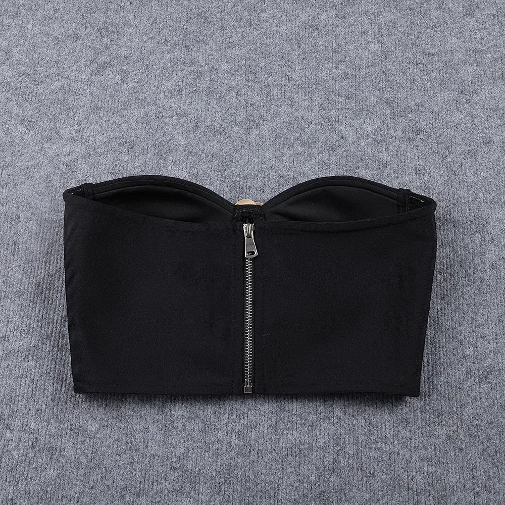 10006 2024 Minlan Style Women'S Two Piece Pants Spring Summer Bandage Dress Black Brand Same Style Two Pieces Sets Long Skirt Empire Crew Neck Meifei