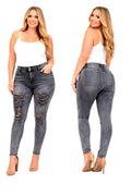 Women'S plus Size Stretch Distressed Ripped Skinny Denim Jeans Pants