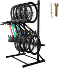 Freestanding 5 Bike Storage Rack for Garage, Hold Multiple Bicycles, Mountain Bikes, Road Bikes, Kids’ Bicycles and E-Bikes